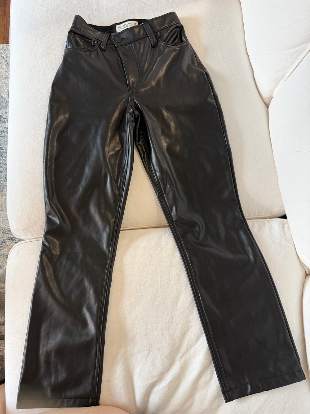 NWOT Abercrombie & Fitch Black Faux Leather High-Rise Pants